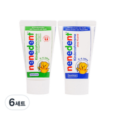 Nenedent兒童牙膏無氟+氟蘋果味套組, 6組