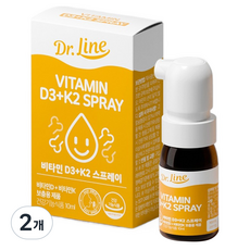 Dr.Line 嬰幼兒維他命D3 K2 400IU 液體噴霧, 2個, 10ml