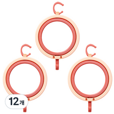 원형 모자 홀더 잡화걸이, 핑크, 12개