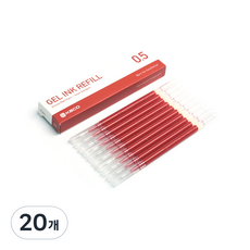 카코 젤 잉크 리필심 0.5mm, 레드, 20개