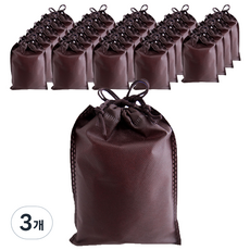 不織布束口袋防塵袋 25 x 35 cm 25入, 棕色, 3個