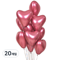WOW PARTY KOREA 30公分 鉻金心形氣球, 淡紫色, 20入