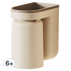 ETUDIER 칫솔걸이 양치컵 일체형, 베이지, 6개