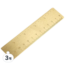 황동 메탈룰러 자 12cm, 골드, 3개