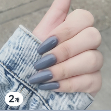BARNA 棺材杏仁形美甲片, N-069 時尚簡約, 2個