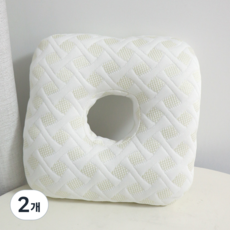 Soul Rich 護耳方形穿洞枕, 2個, 米色