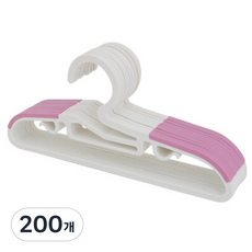 Happy Home 幼兒防滑衣架 兒童衣架, 白色粉紅色, 200個