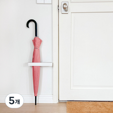 免打孔黏貼式雨傘架, 白色, 5個