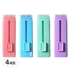 네모 슬라이드 지우개 4종 세트, 혼합색상, 4세트