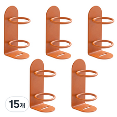 블럭마트 접착식 벽걸이 칫솔 치약홀더, 오렌지, 15개
