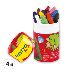 지오토베베 원통 케이스 크레용, 12색, 4개