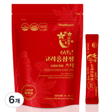 6年根高麗紅蔘精條裝 15條, 6個, 150g