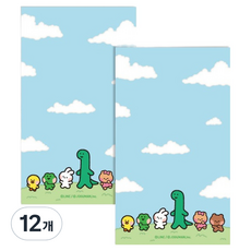 Flyingwhales LINE FRIENDS minini guman 便條紙, 藍色, 12個, 50張