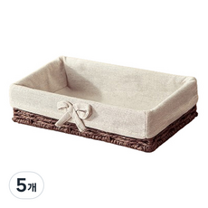 Block Mart 藤編淺籃, 深棕色, 5個