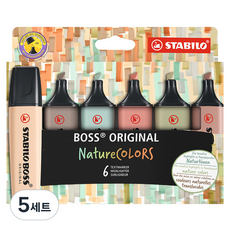 STABILO 思筆樂 BOSS 原創自然螢光筆套組, 6色, 5套