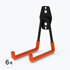 몰투데이 공간절약 벽 공구 스퀘어 걸이대 중(60 x 130 x 130 mm), 08 레드, 6개
