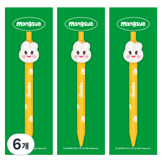 자바펜 쭈바 마스코트 볼펜 0.5mm, 몽슈, 6개