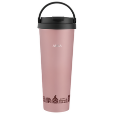 AURA 艾樂 台灣公司貨 小行星手提城市保溫杯 不鏽鋼內膽, 1個, 粉色, 700ml