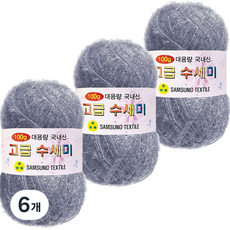 Yarna 大容量高級菜瓜布 100g, 166牛仔灰, 6個