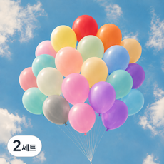 리드홈 고품질 라텍스 마카롱 파티 풍선 25cm 100p 세트, 혼합색상, 2세트
