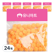 유니아트 1000 퐁퐁 12mm, 주황, 24개