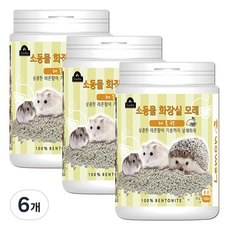 구딘 소동물 화장실모래 레몬향, 1.5L, 6개