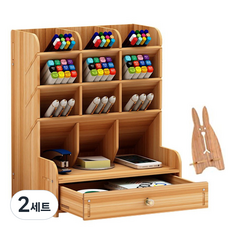 윈프라이스 DIY 멀티정리함, 2세트, 다크오크