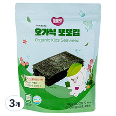 또또맘 유기농 무가미 오가닉 어린이 또또김, 3개, 20g, 김