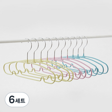 아동용 한샘 라인 논슬립 옷걸이 10p 세트, 민트, 핑크, 옐로우, 6세트