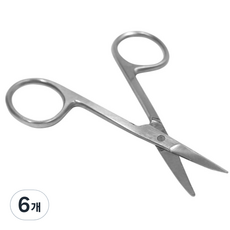 미성메탈 레스 미용가위, 실버, 6개