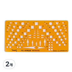 SaNKI's 模板 測量用樣板 圖形尺 No.859626, 單一顏色, 2個