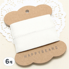 HAPPY BEARS 米蘭軟膠帶 25 mm, 白色, 6個