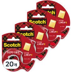 3M Scotch 3M多功能膠帶超強力膠帶膠台 12mm*20m, 混色, 20個
