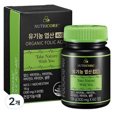뉴트리코어 유기농 WCS 엽산 400, 60정, 2개