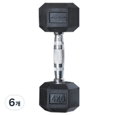 핏분 육각 통파이프 덤벨 아령, 6개, 4kg