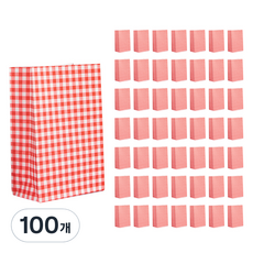 Modernat 格紋包裝禮物袋, 100個, 紅色