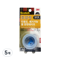 3M 多用途易撕超強力思高雙面膠帶, 白色, 5個