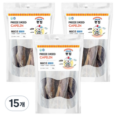 제이그린푸드 반려동물 오독오독맛집 동결건조 간식, 열빙어, 20g, 15개