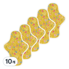 이채 플라워 일체형 면생리대 옐로플로라, 10개, 1개입, 오버나이트