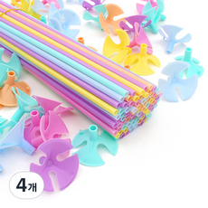 Maket Gamseong 馬卡龍色氣球托桿手拿棒 42cm 100入, 4個, 隨機出貨