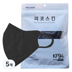 피코스킨 참조은 2D 마스크 KF94 L, 블랙, 5개, 5개입