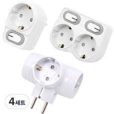 EcoPowerTap 韓國製造 省電型 L型 1孔 + 省電型 L型 2孔 + 一般 T型 3孔 套組, 4套, 單一顏色