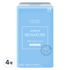 Natural Cotton 經典護墊, 一般, 34張, 4個