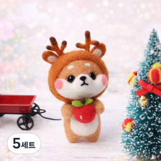 아트조이 DIY 양모펠트 키트, 5세트, 루돌프시바
