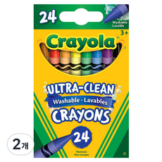 Crayola 繪兒樂 可水洗超潔淨蠟筆, 24色, 2個