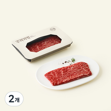 수라차림 한우 1++ No.9 마블링 스테이크, 150g, 2개