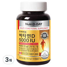 뉴트리디데이 프리미엄 비타민D 5000IU 27g, 180정, 3개