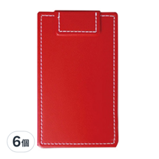 珠友文化 升級版磁性帳單夾 A6, 紅色, 6個