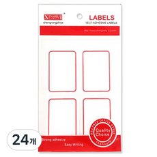블루마토 사각 라벨 스티커 11 10p, 빨강, 24개