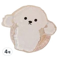케이스틱 맥세이프 귀여운 동물 스마트톡, 화이트강아지, 4개
